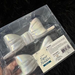 Ceramic Taper Holders - Iridescent White